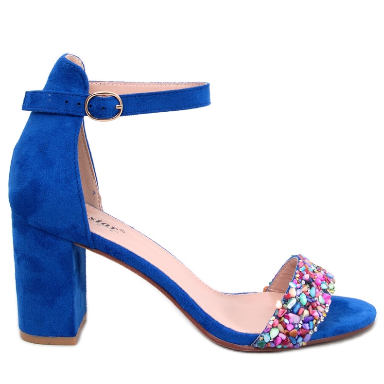 Stone-heeled sandals Valentine Blue