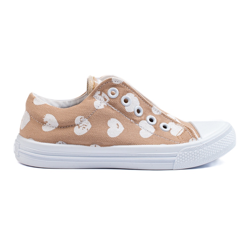 SHELOVET Slip-on beige sneakers for girls 3F hearts SHELOVET Slip-on beige sneakers for girls 3F hearts
