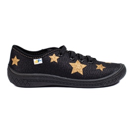 SHELOVET Black children's slip-on sneakers with 3F stars