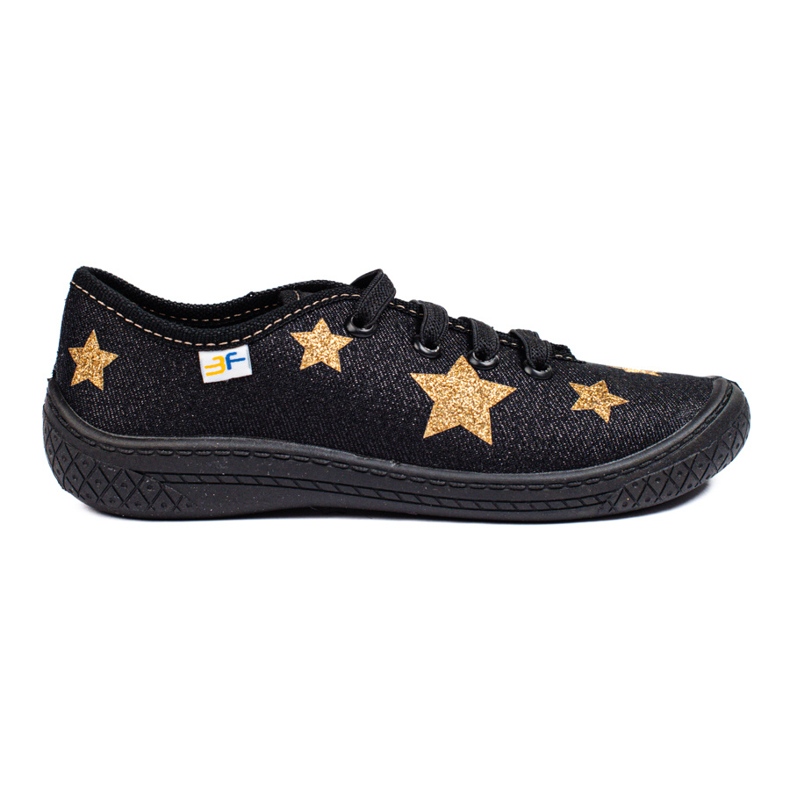 SHELOVET Black children's slip-on sneakers with 3F stars