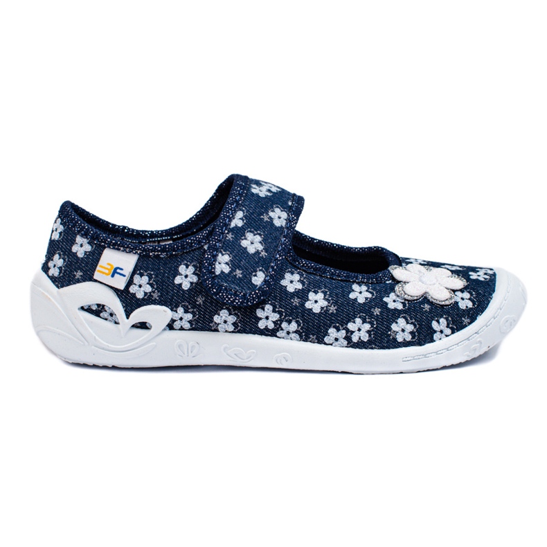 SHELOVET Navy flower slippers for girls 3F blue