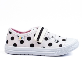 SHELOVET Girls' white sneakers with polka dots 3F