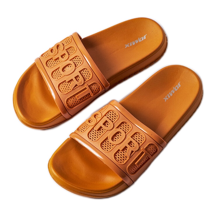 Moiariello orange rubber slides