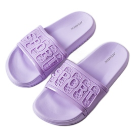 Purple rubber slippers from Moiariello