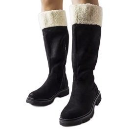 Black eco-suede boots from Erin