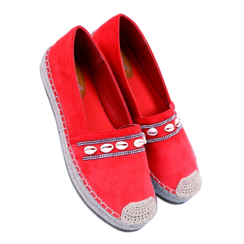 Ocean Orange shell espadrilles