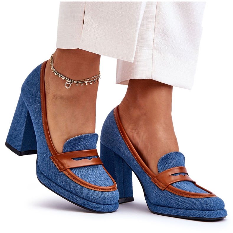 PS1 Fashionable Pumps On High Heel Blue Florence PS1 Fashionable Pumps On High Heel Blue Florence