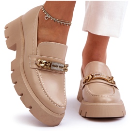 PS1 Classic Loafers On A Chunky Platform Beige Catch Me! PS1 Classic Loafers On A Chunky Platform Beige Catch Me!