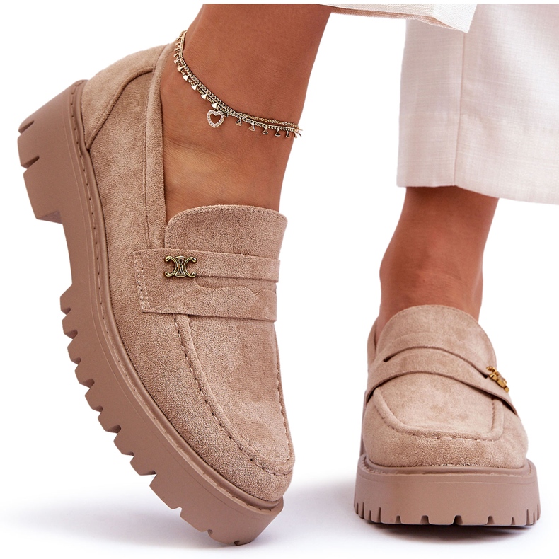 PS1 Suede Loafers With Beige Esperta Decoration