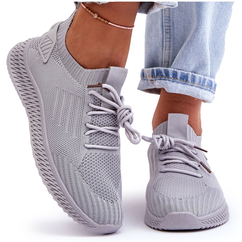 PG1 Women's Slip-on Textile Trainers Gray Zauna grey