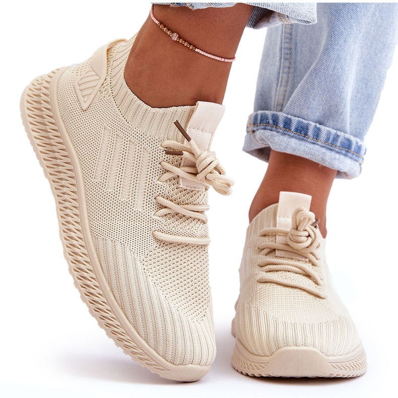 PG1 Women's Slip-On Textile Trainers Beige Zauna