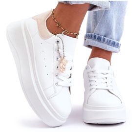 PS1 Women's Sports Shoes On A Massive Platform White And Beige Mariell