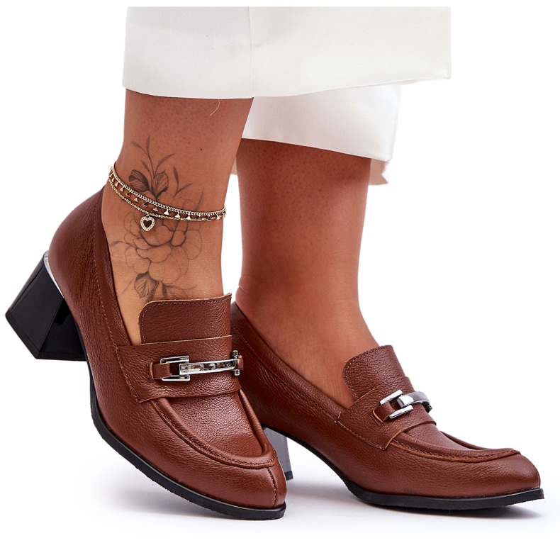 Lemar Comfortable Damira Brown Leather Pumps Lemar Comfortable Damira Brown Leather Pumps