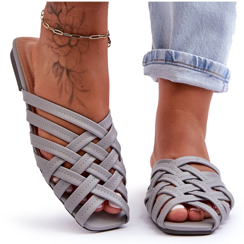 PS1 Women's Sandals With Stripes Gray Doralia grey
