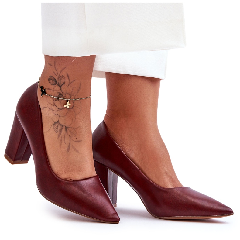 Classic Odessa Burgundy Heel Pumps red
