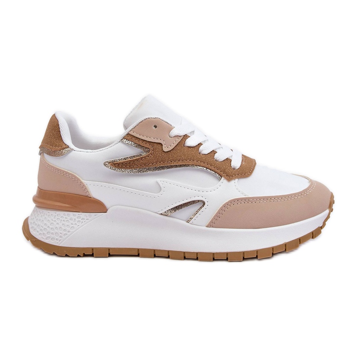 PG1 Women's Platform Sports Shoes White And Beige Henley