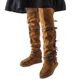 Inna Brown wedge boots from Novella