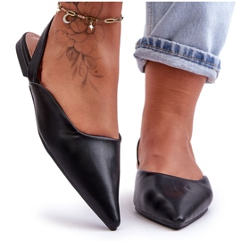 PS1 Women's Leather Slip-on Ballerinas Black Germes