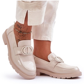 PG1 Lacquered Platform Loafers Beige Jarren