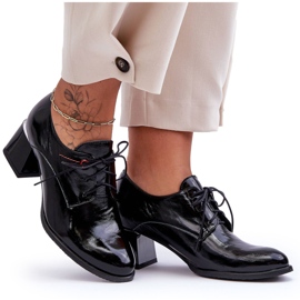 Laura Messi Women's Leather Lacquered High Heels Black Keria
