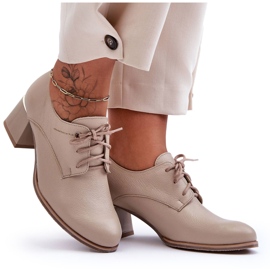 Laura Messi Women's Leather High Heels Beige Keria Laura Messi Women's Leather High Heels Beige Keria