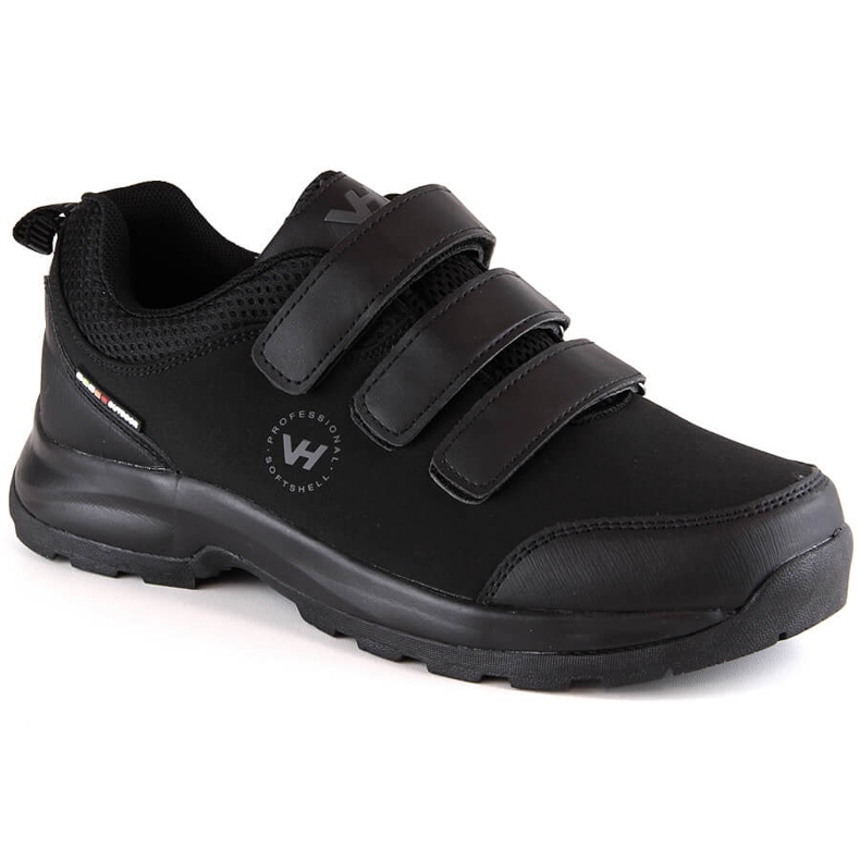 Black Vanhorn men's softshell velcro trekking shoes