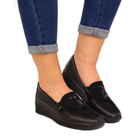 Rieker W RKR395 black wedge shoes