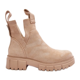 Cut-out Worker Boots Light Beige Heaven