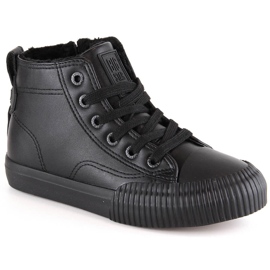 Children's insulated sneakers with laces and zippers black Big Star MM374014
