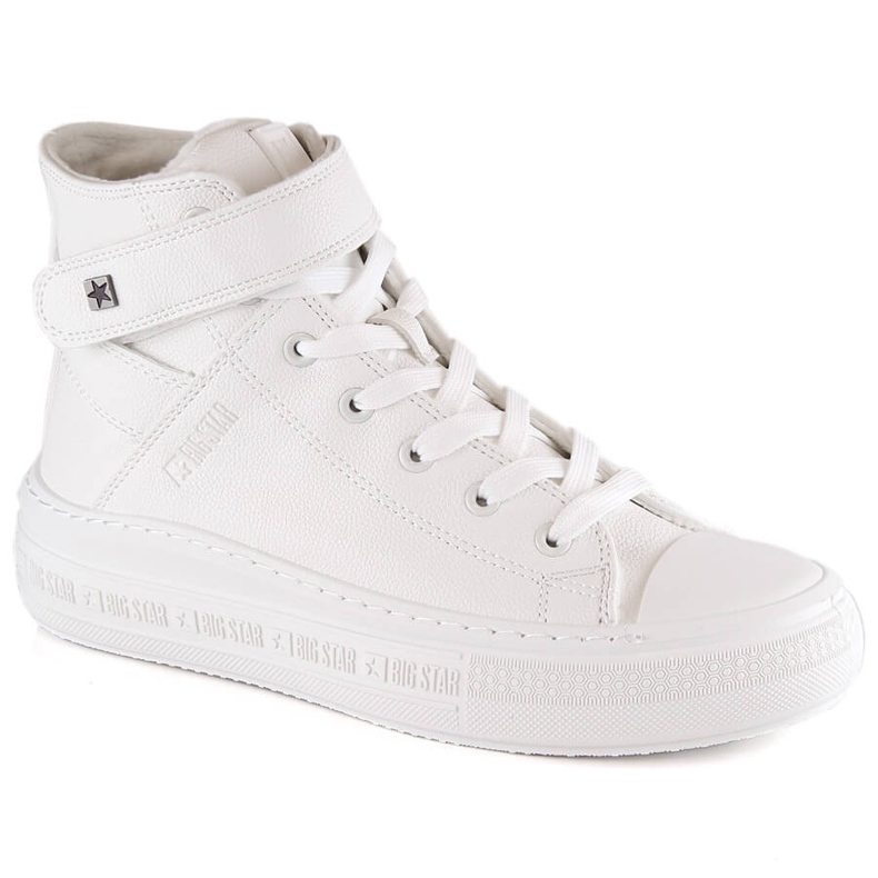 Insulated sneakers with laces and velcro white Big Star MM274006