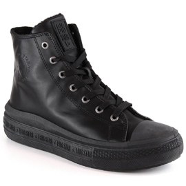 Insulated sneakers with laces and zipper black Big Star MM274023