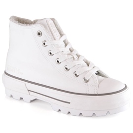 Sneakers insulated on the platform white Big Star MM274037