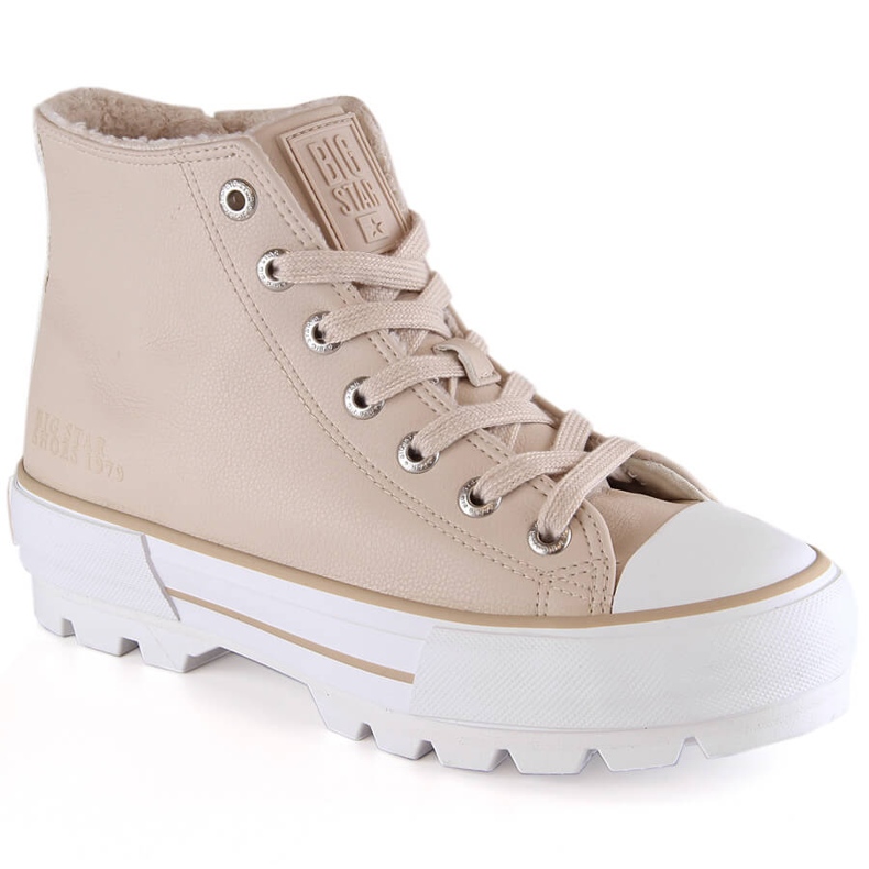 Insulated sneakers on the platform beige Big Star MM274038