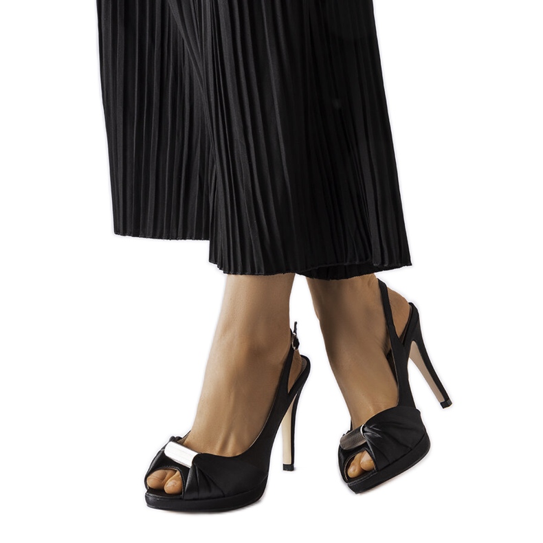 Black high heel sandals from Crispin