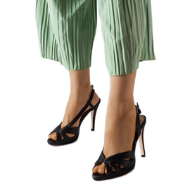 Alpaca black heeled sandals