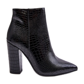 Elegant Snake Boots On Black Dante Heel