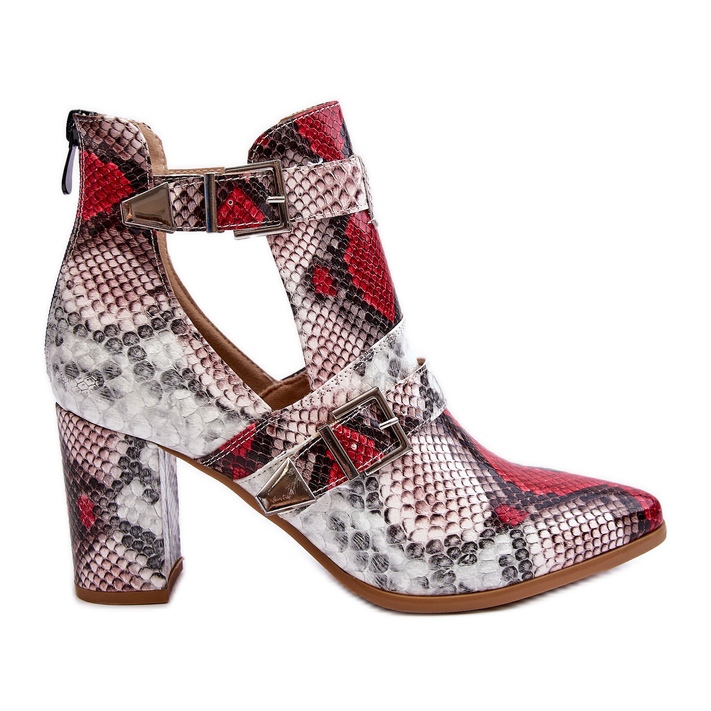 Fashionable Boots On A Heel With Cutouts Multicolored Suelo beige