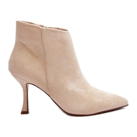 Women's Suede High Heel Boots Light Beige Merisa