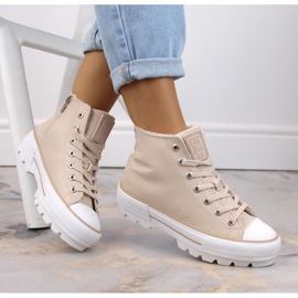 Sneakers insulated on the platform Big Star W INT1903B beige
