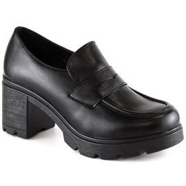 Women's shoes on the post black Potocki 12154