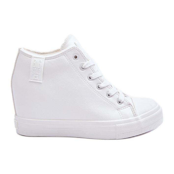 Women's Wedge Leather Big Star Sneakers MM274002 White