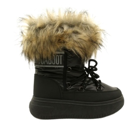 News Women's snow boots with fur 23SN26-6567 black