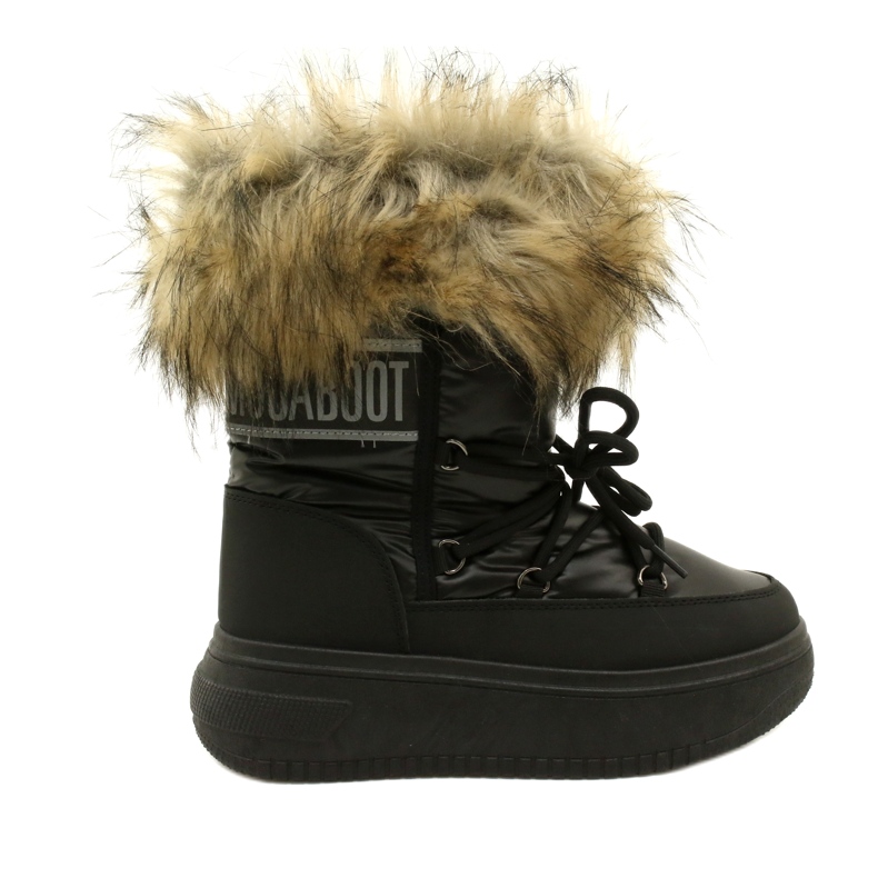 News Women's snow boots with fur 23SN26-6567 black