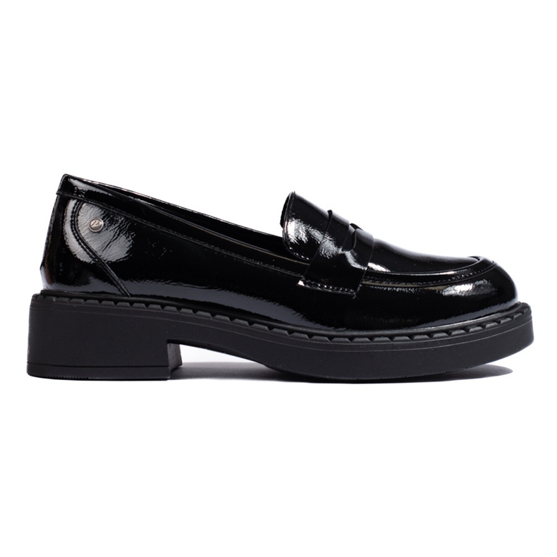 W. Potocki Lacquered black women's loafers from Potocki