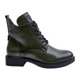 Vinceza Women's Leather Worker Boots Green Tedrick Vinceza Women's Leather Worker Boots Green Tedrick