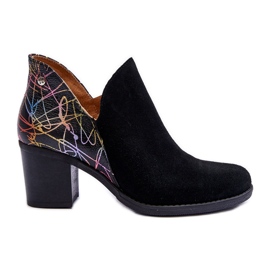 Women's Leather Boots On Heel Maciejka 04492-99 Black