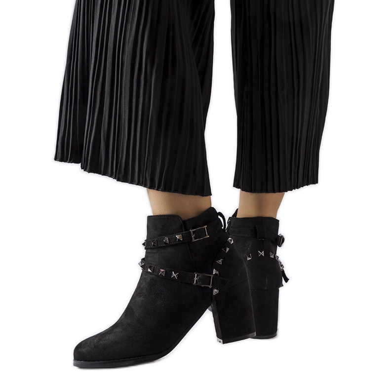 Black studded ankle boots from Irma