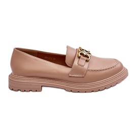 PS1 Women's Flat Heel Loafers Beige Sincias
