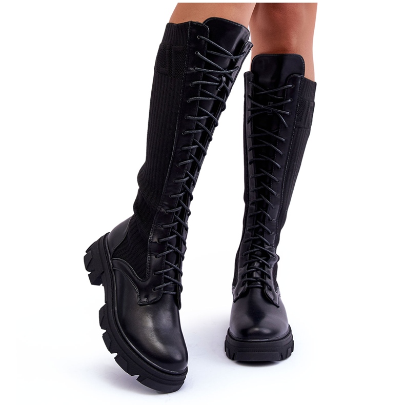 PS1 Flat Sock Boots Black Itona