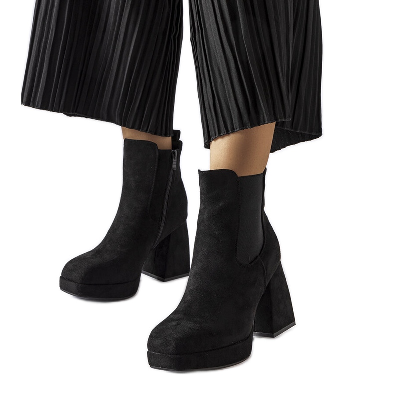 Province black eco-suede boots